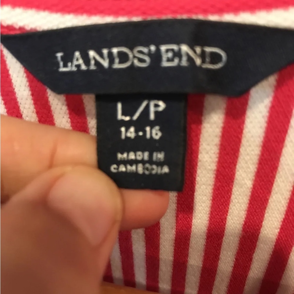 Lands' End Red and White Striped Dress - Picture 2 of 9